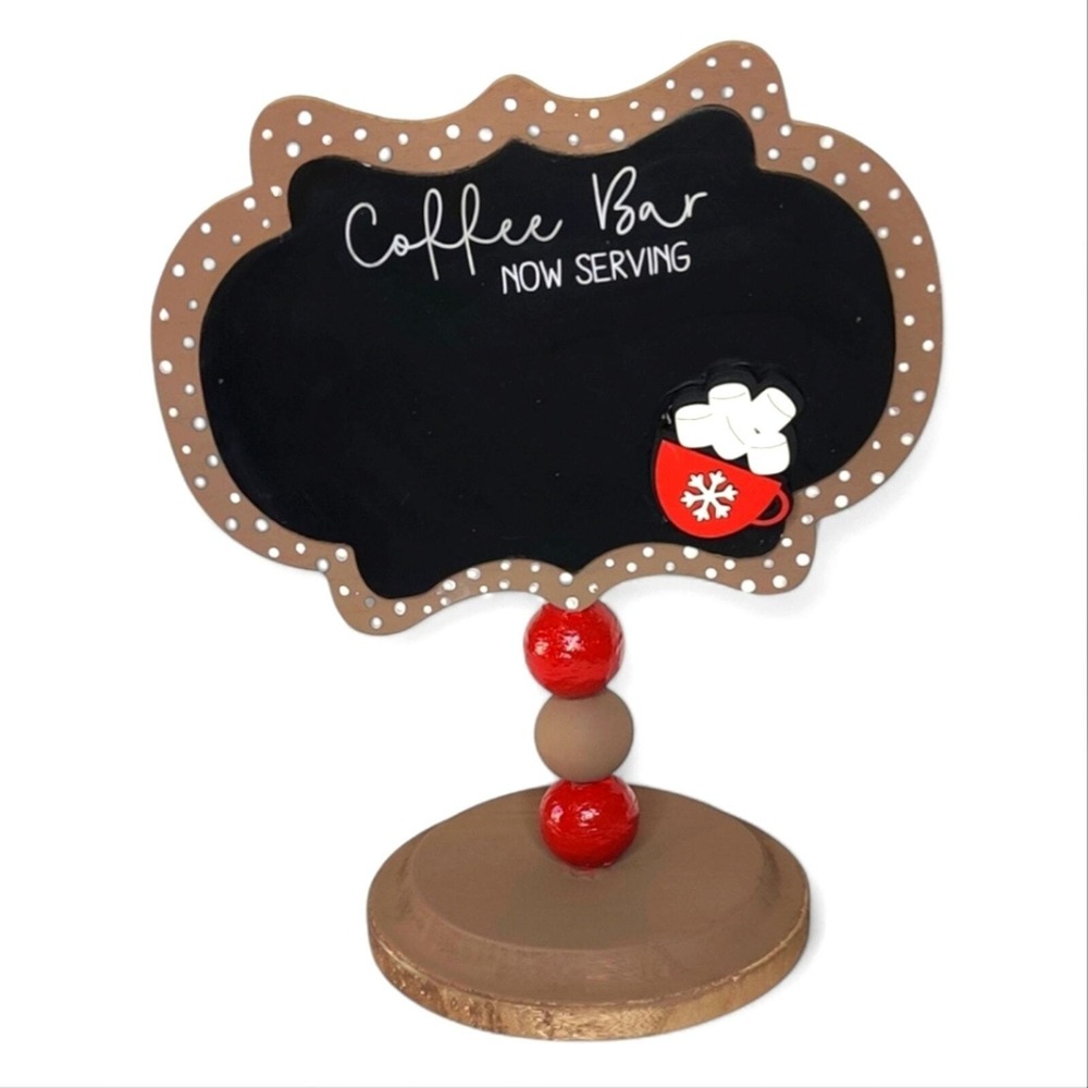 Coffee Bar Hot Cocoa Chocolate Christmas Chalkboard‎ Message Board Menu Stand